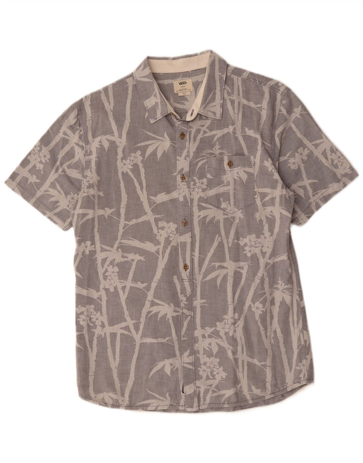 Camisa masculina de manga curta Vans grande cinza floral algodão