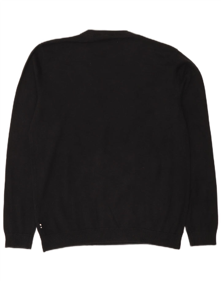 Suéter masculino Jack & Jones com decote em V grande algodão preto
