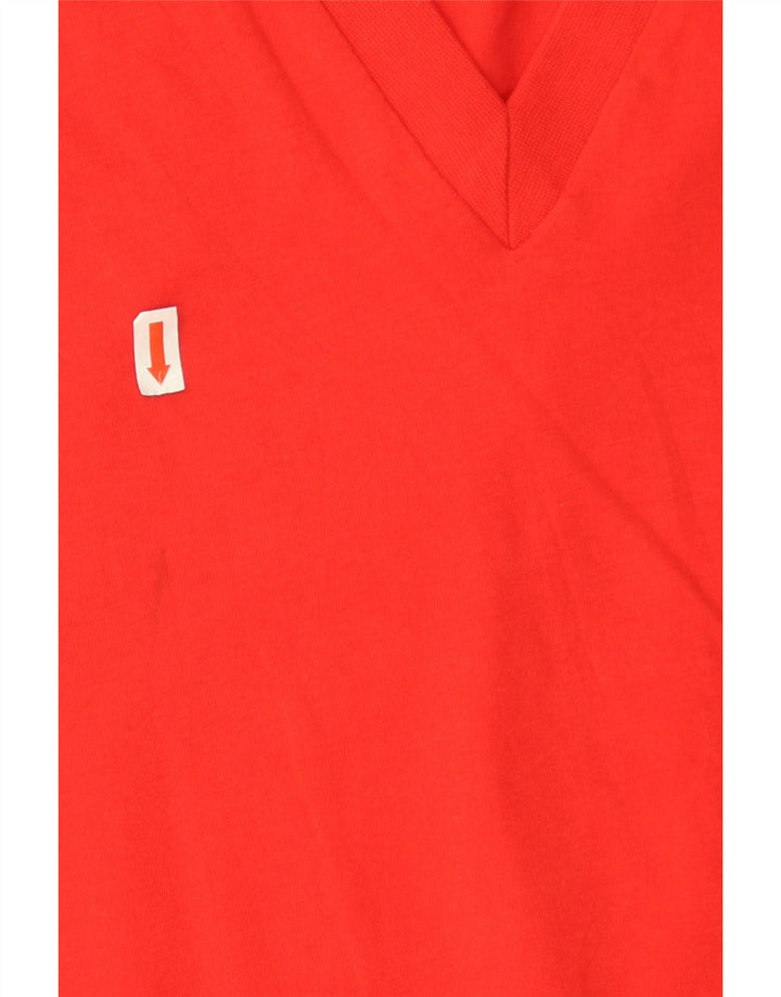Zara Womens Oversized T-Shirt Top UK 10 Pequeno Algodão Vermelho