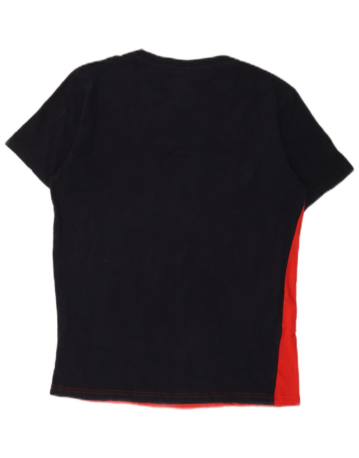 Camiseta CHAMPION Meninos 13-14 Anos XL Preto Colorblock Algodão