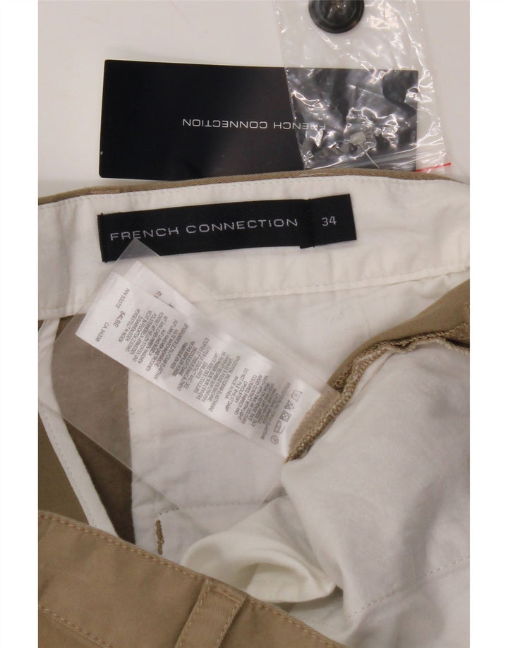 FRENCH CONNECTION Calça Chino Masculina Reta W34 L32 Algodão Bege