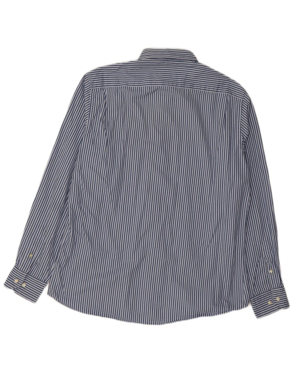 Camisa masculina Massimo Dutti XL risca de giz azul