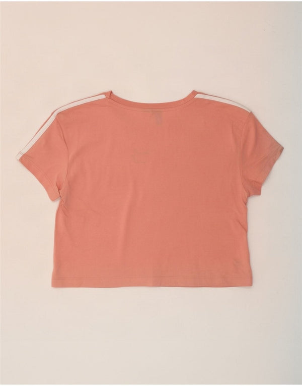 Adidas Womens Crop T-Shirt Top UK 8 Pequeno Algodão Rosa