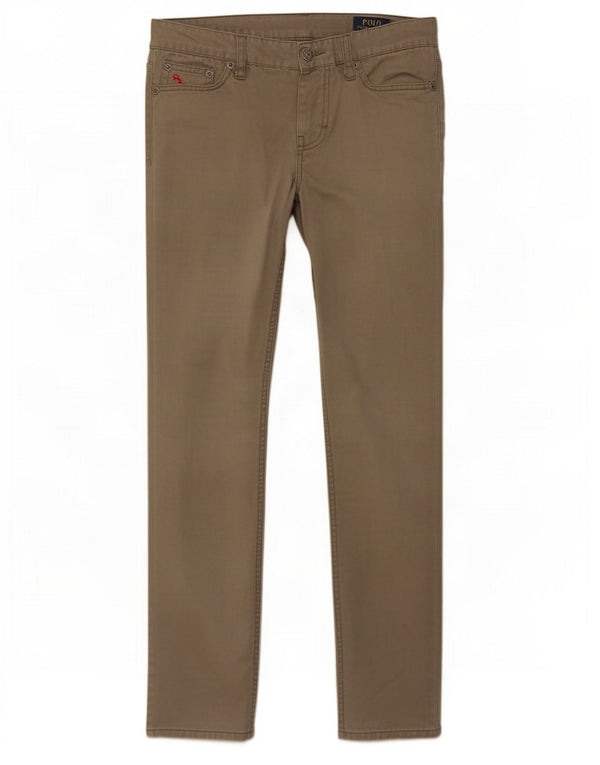 Polo Ralph Lauren Meninos Calças Slim Casual 9-10 Anos W25 L27 Algodão Cáqui