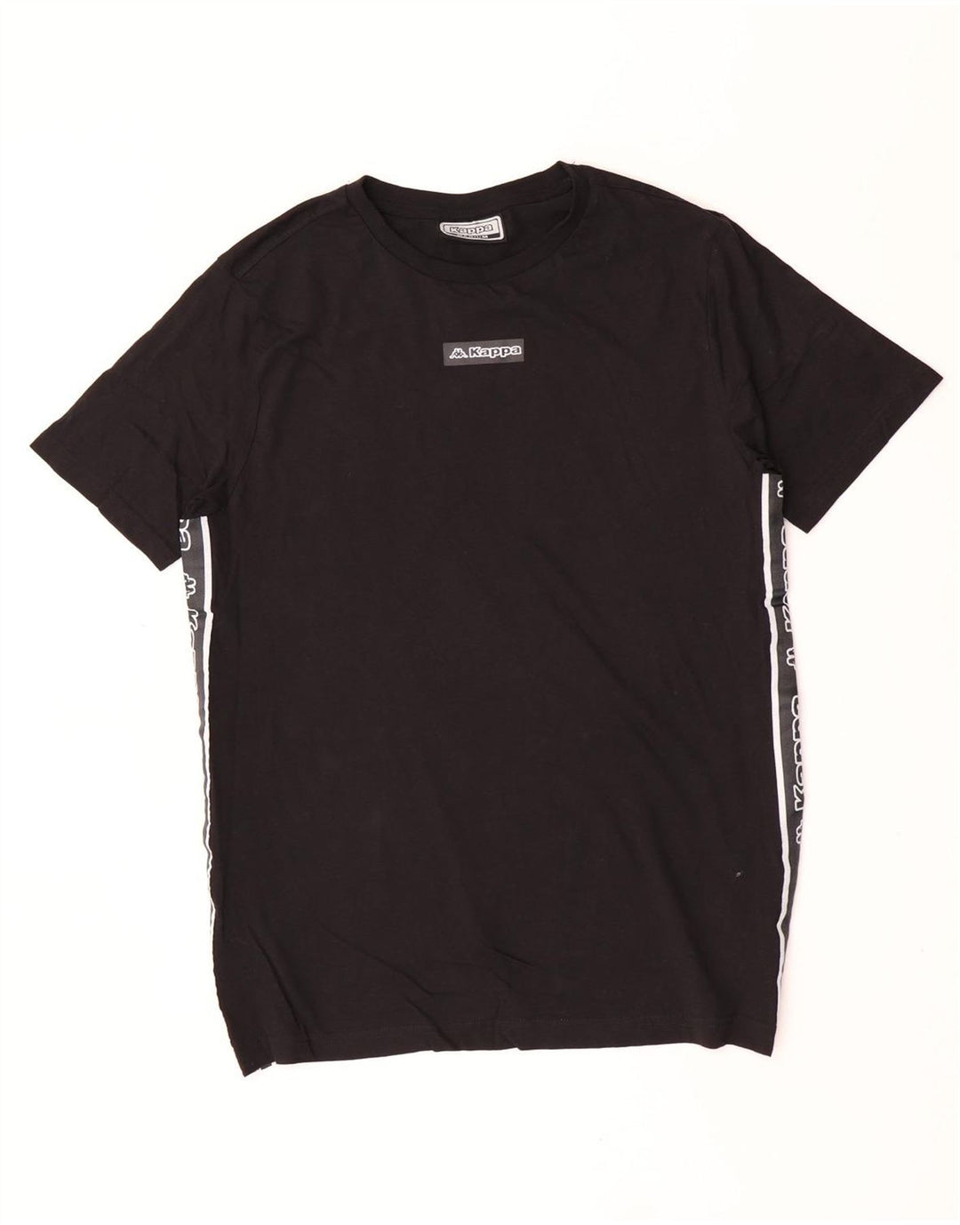 Camiseta gráfica masculina Kappa Top médio preto colorblock algodão