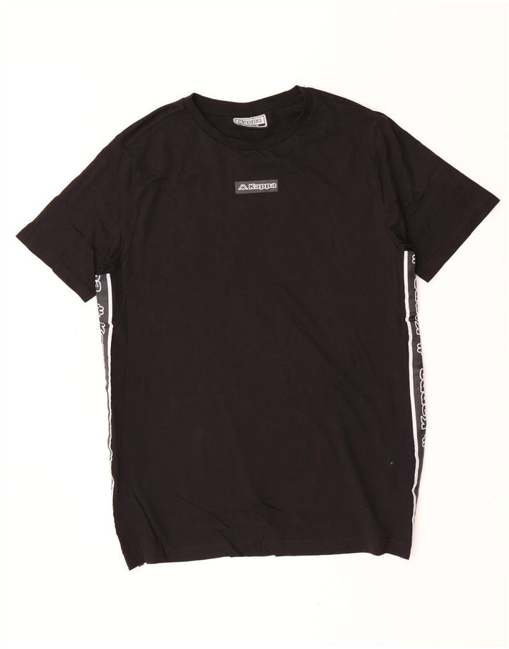 Camiseta gráfica masculina Kappa Top médio preto colorblock algodão