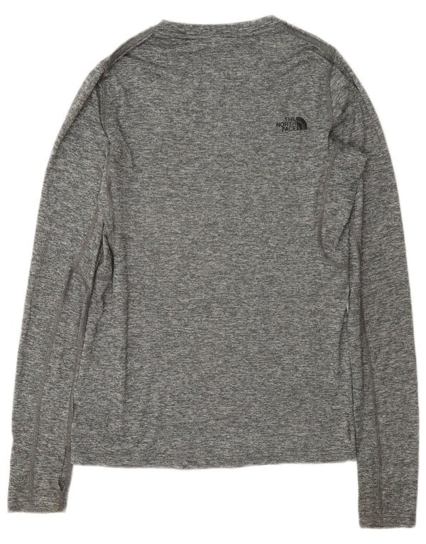 Top feminino The North Face manga comprida UK 6 XS poliéster manchado cinza
