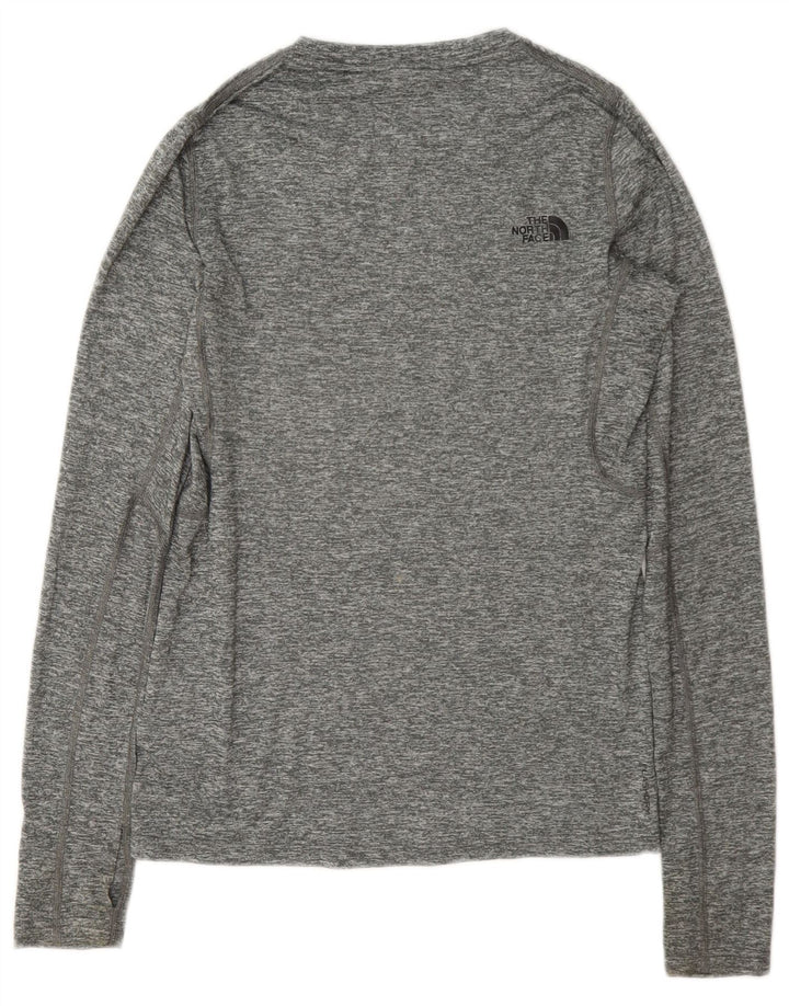 Top feminino The North Face manga comprida UK 6 XS poliéster manchado cinza
