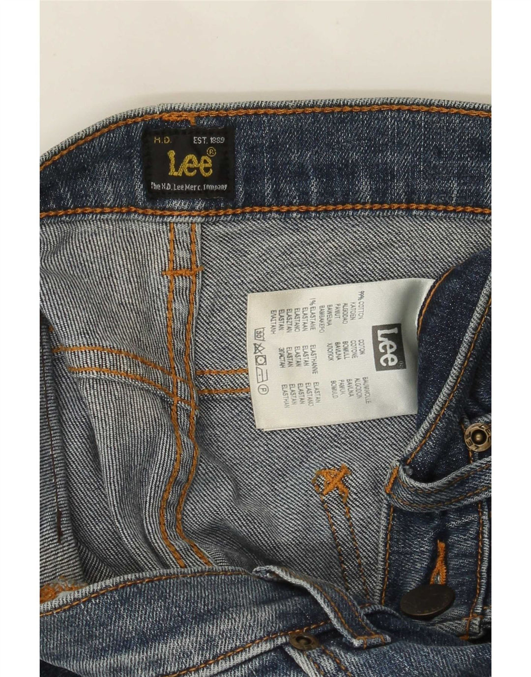Lee Mens Powell Slim Jeans W30 L28 Azul Algodão