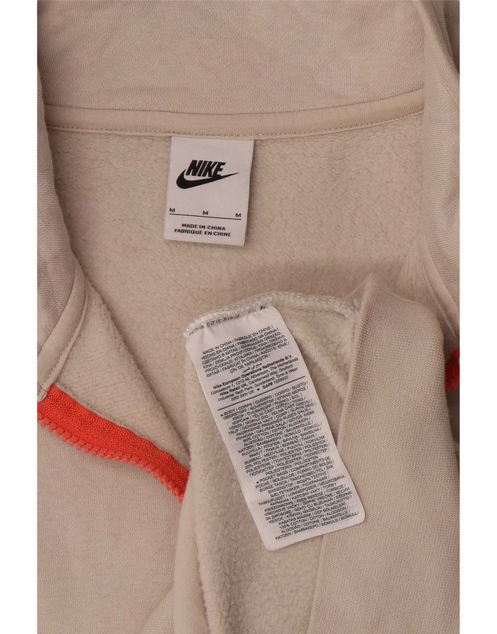 Moletom masculino Nike com zíper e gola alta de algodão branco médio