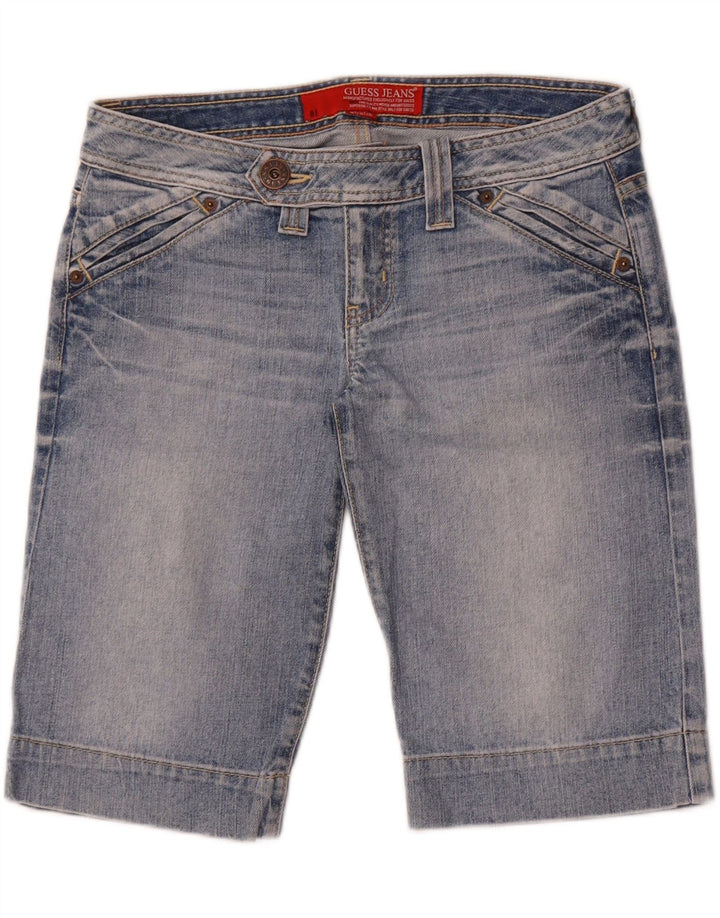 Guess Shorts jeans feminino W27 pequeno algodão azul