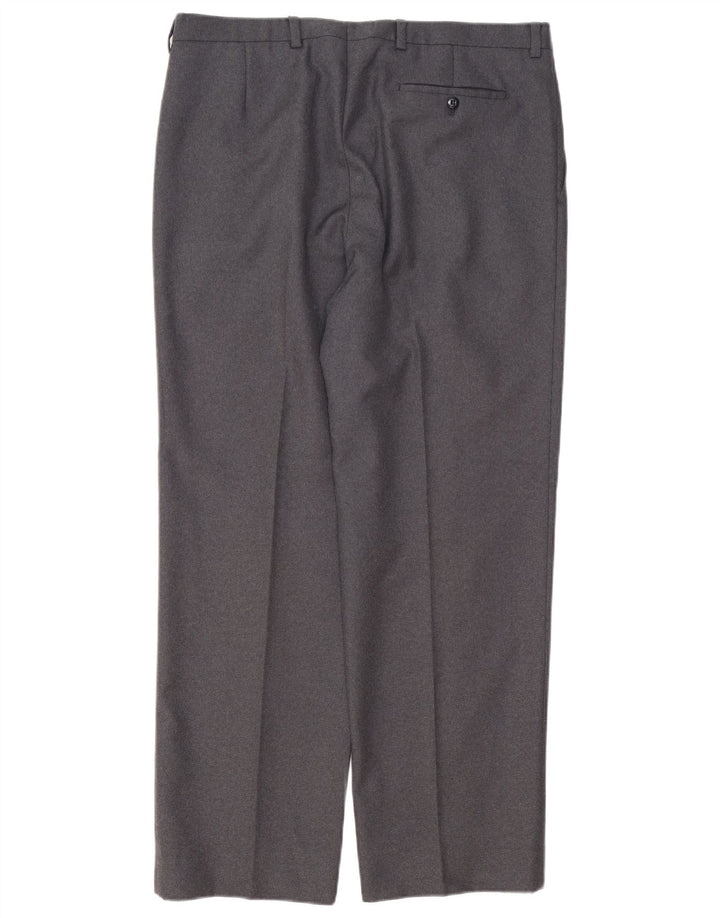 Burberry Mens Pegged Suit Calças IT 46 Pequeno W34 L30 Poliéster Cinza