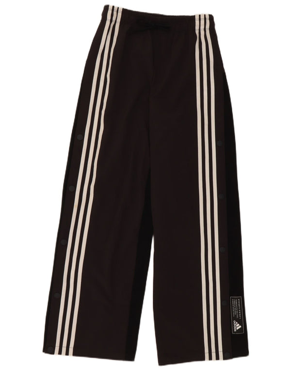 Calça de treino Adidas feminina com perna larga UK 4/6 XS preto poliéster
