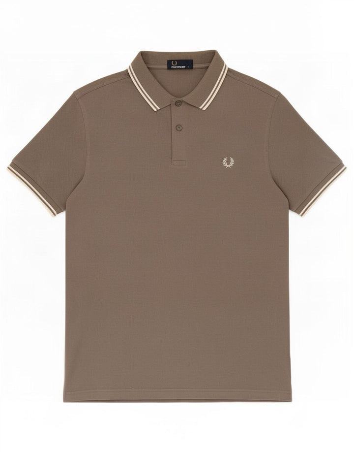 Camisa polo masculina Fred Perry grande algodão cinza