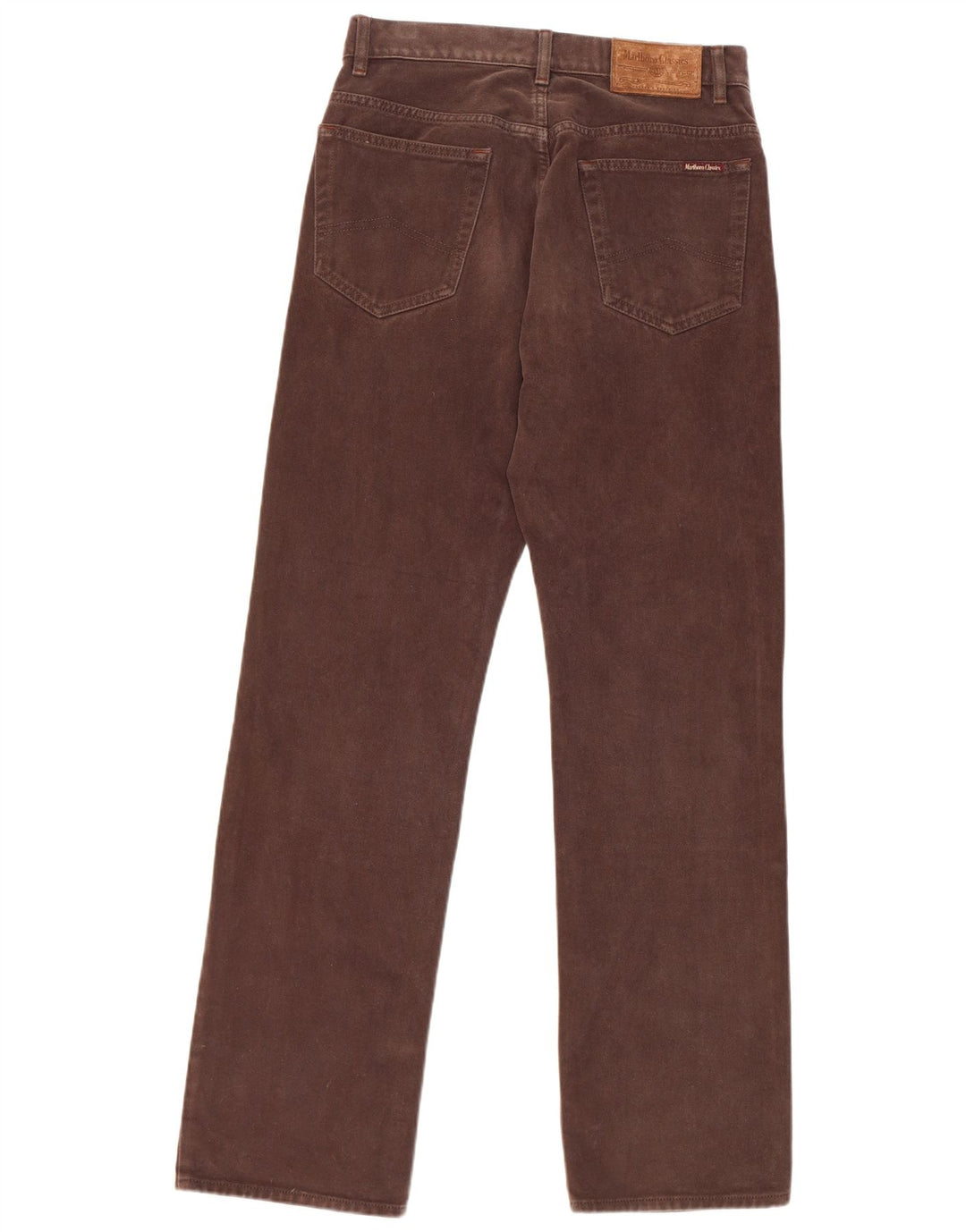 Jeans retos masculinos Marlboro Classics W32 L34 algodão marrom