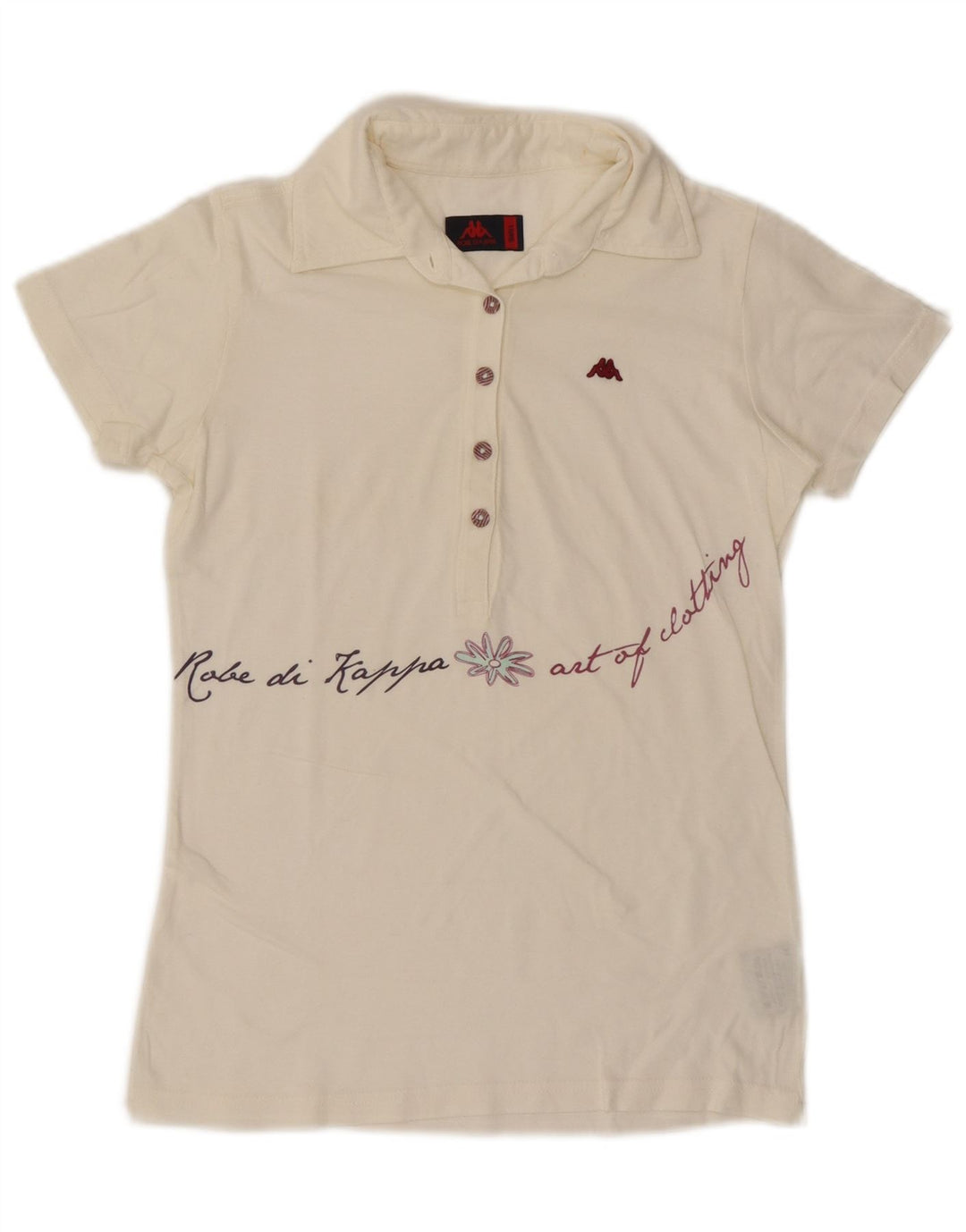 Camisa polo feminina KAPPA UK 10 algodão branco pequeno