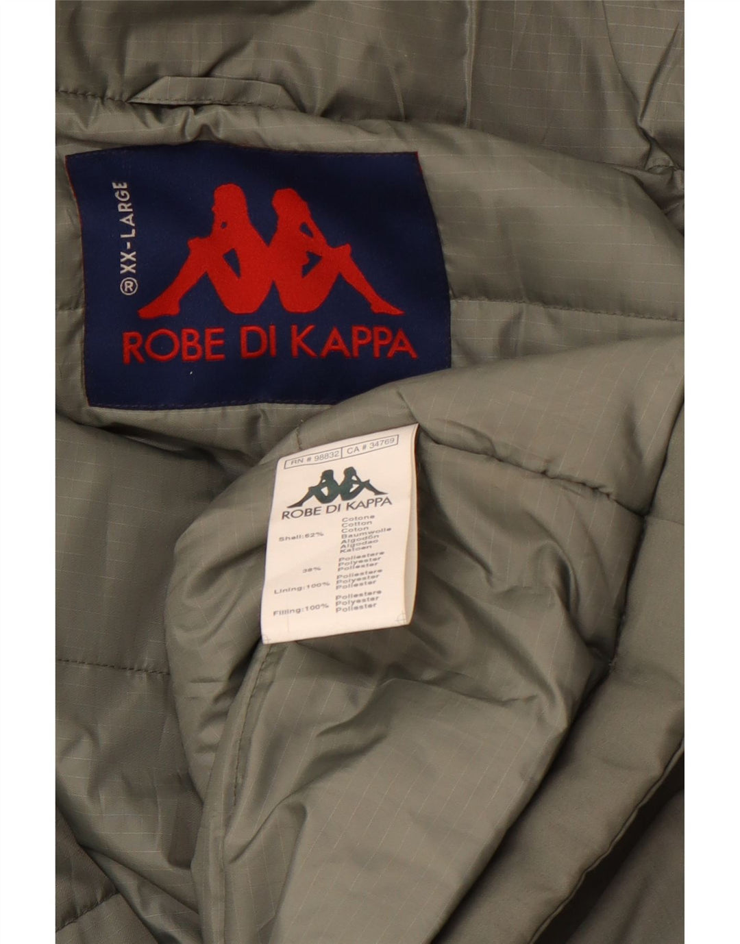 Jaqueta acolchoada masculina KAPPA UK 44 2XL algodão verde