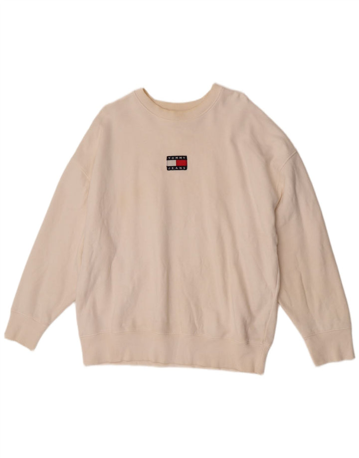 Tommy Hilfiger moletom masculino jumper grande algodão branco
