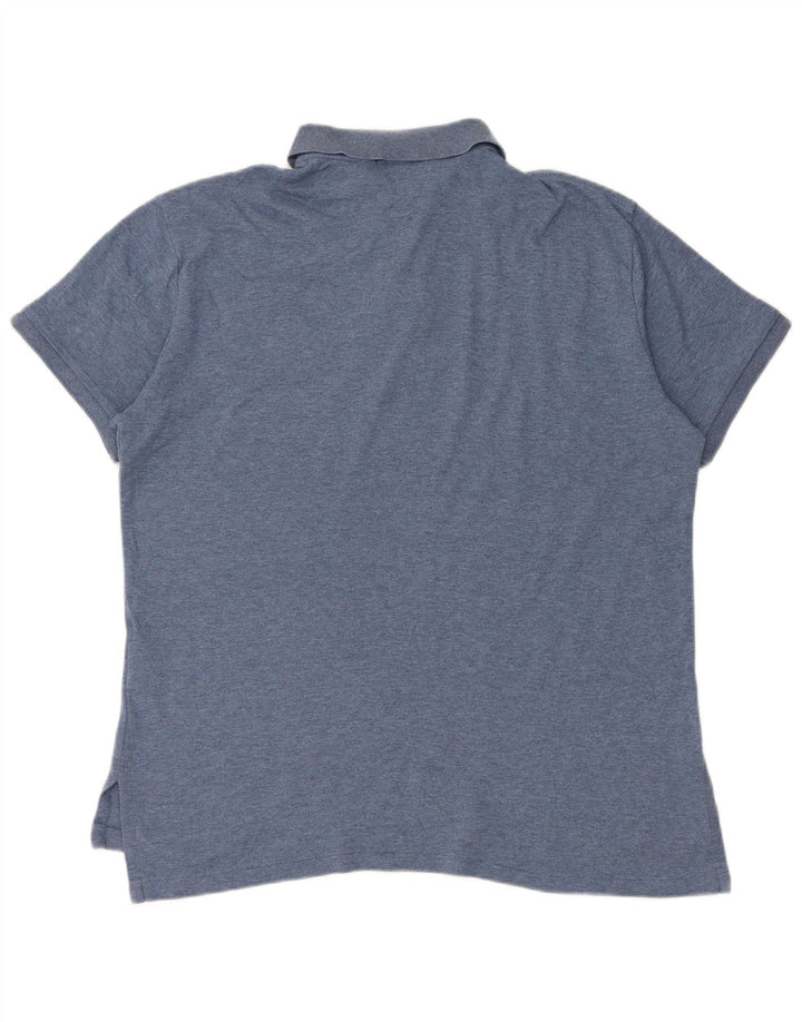 POLO RALPH LAUREN Camisa polo masculina de ajuste personalizado de algodão azul médio