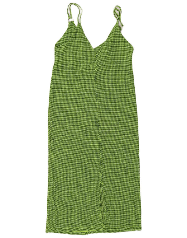 Vestido slip feminino Zara Reino Unido 10 pequeno xadrez verde