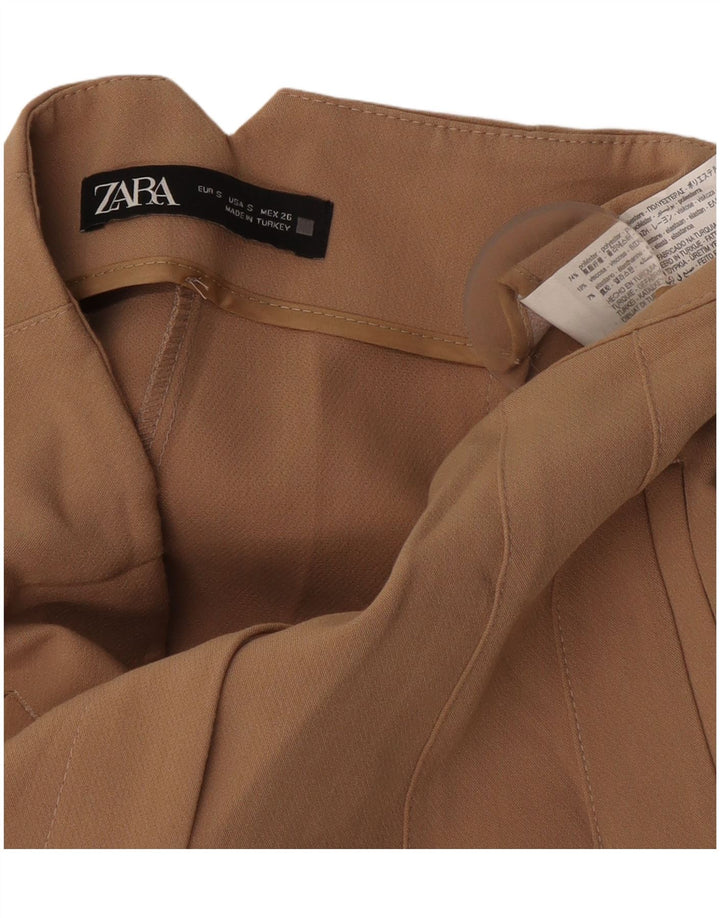 Calça Chino Cônica Feminina Zara Pequena W26 L26 Poliéster Bege