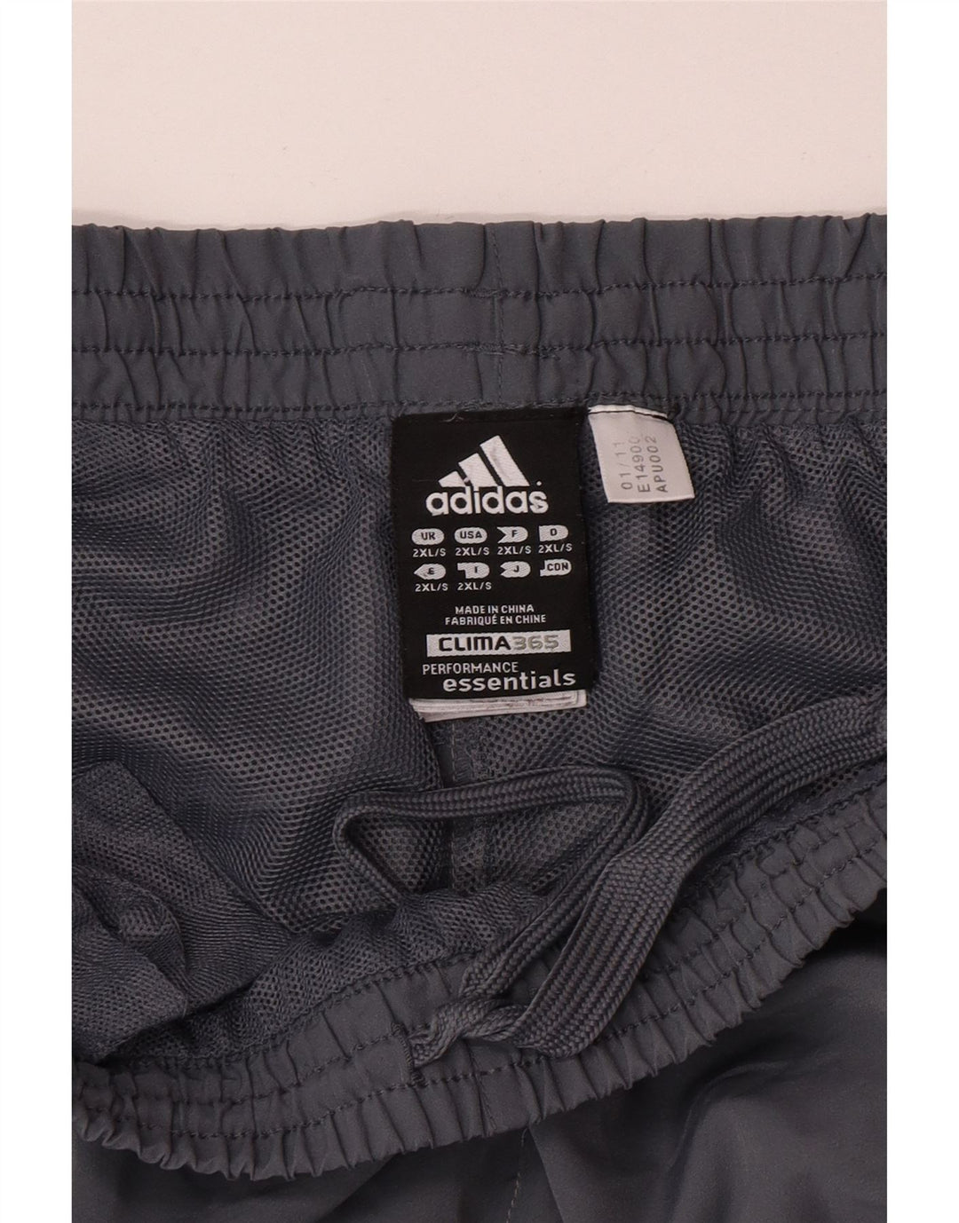 Calça de treino Adidas Mens Clima 365 2XL cinza poliéster
