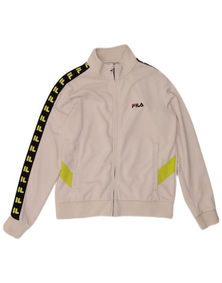 Fila Mens Graphic Tracksuit Top Jacket Médio Branco Colourblock Poliéster