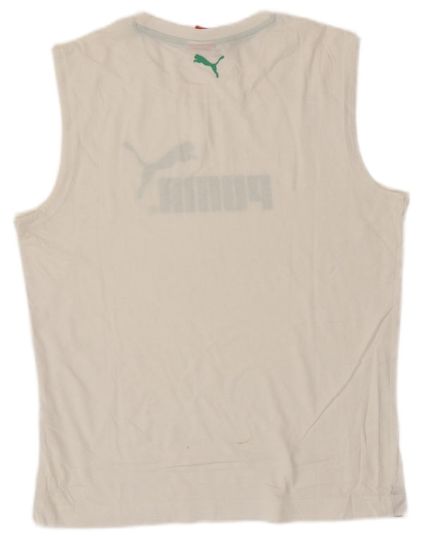 Puma Mens Graphic Vest Top Médio Branco