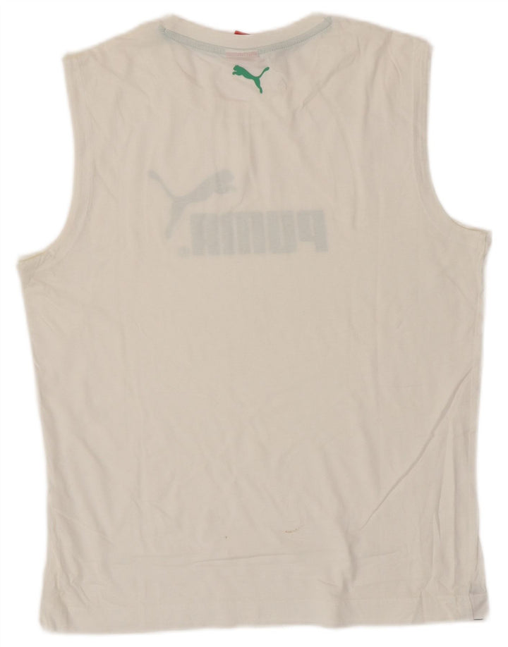 Puma Mens Graphic Vest Top Médio Branco