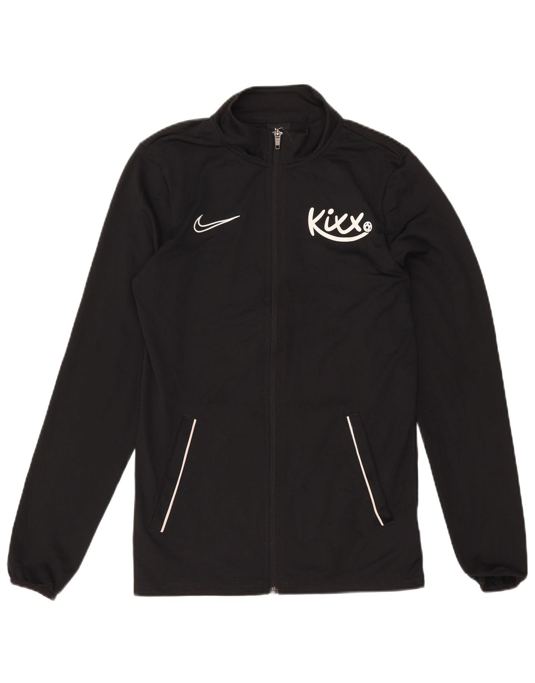 Nike Mens Dri Fit Graphic Tracksuit Top Jaqueta Pequena Poliéster Preto