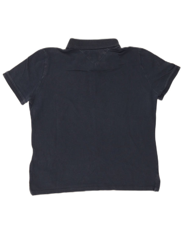 Camisa polo feminina Tommy Hilfiger Reino Unido 12 algodão azul marinho médio