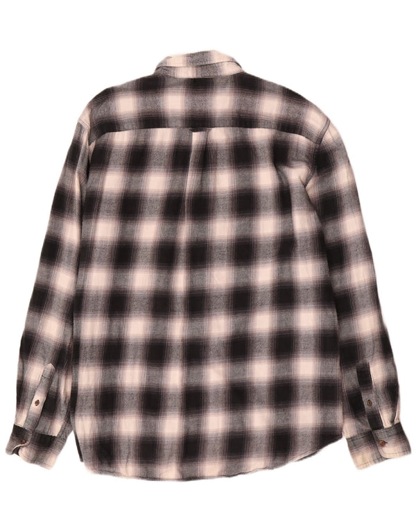 Camisa masculina de flanela Chaps 2XL algodão xadrez cinza