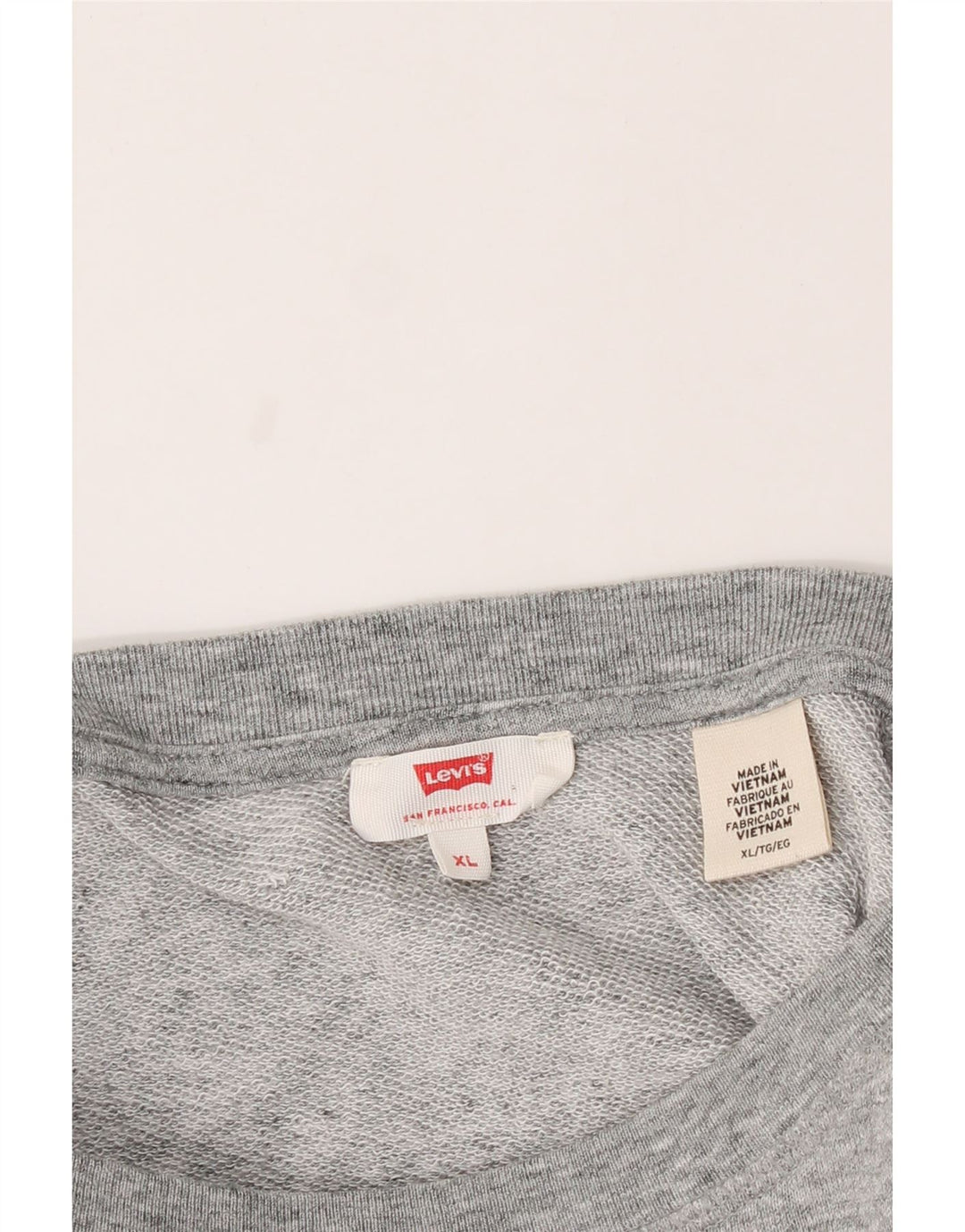 LEVI'S Womens Graphic Sweatshirt Jumper UK 18 XL Grey Flecked Cotton Vintage Levi's and Second-Hand Levi's from Messina Hembry 