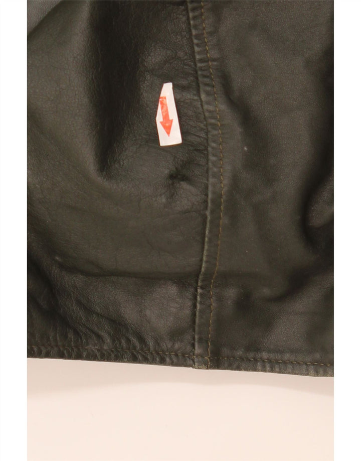 Jaqueta masculina de couro com capuz Morris IT 52 XL couro verde