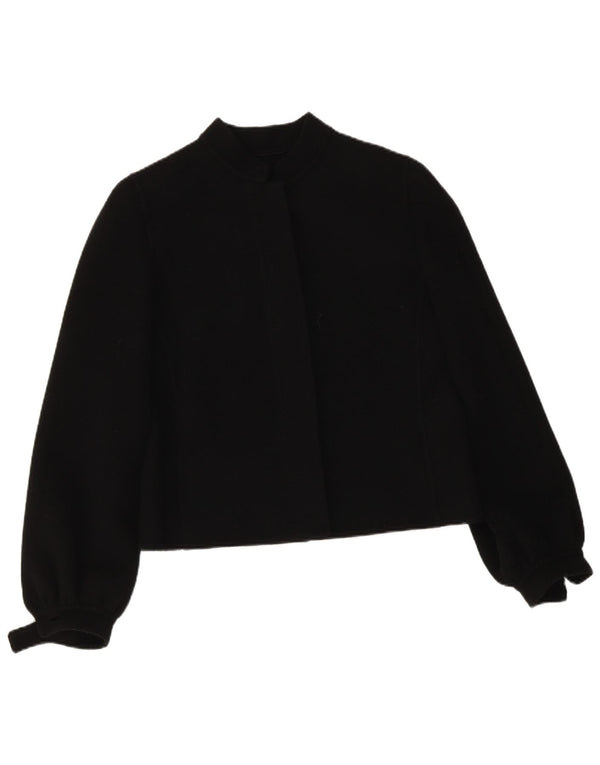 Jaqueta bomber feminina vintage IT 46 grande lã preta