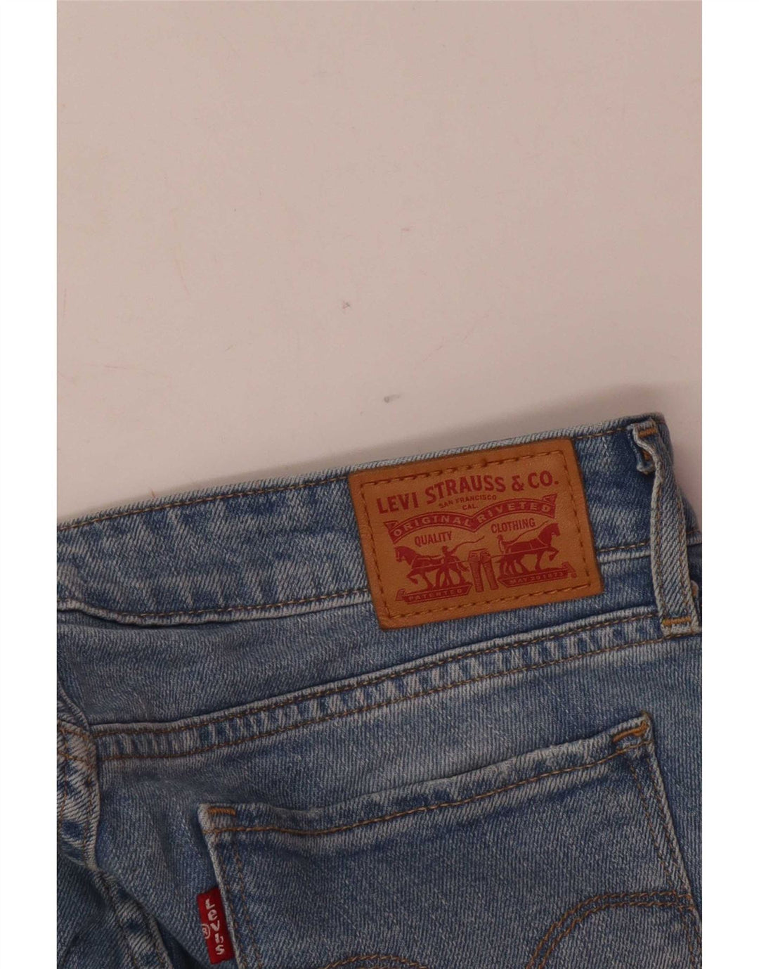Calça jeans feminina Levi's 711 Distressed Slim W27 L28 azul algodão
