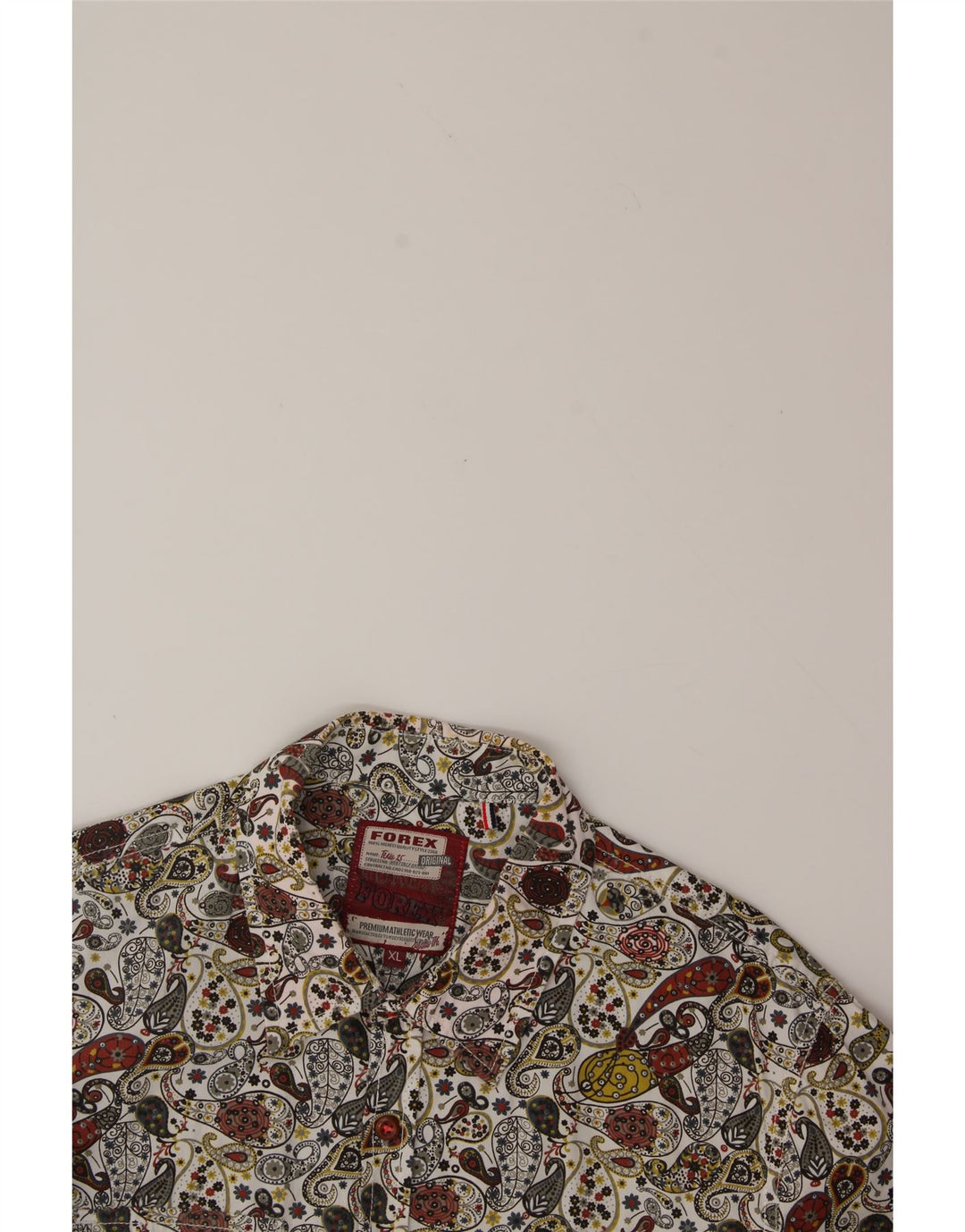 FOREX Mens Short Sleeve Shirt XL Green Paisley Cotton Vintage Forex and Second-Hand Forex from Messina Hembry 
