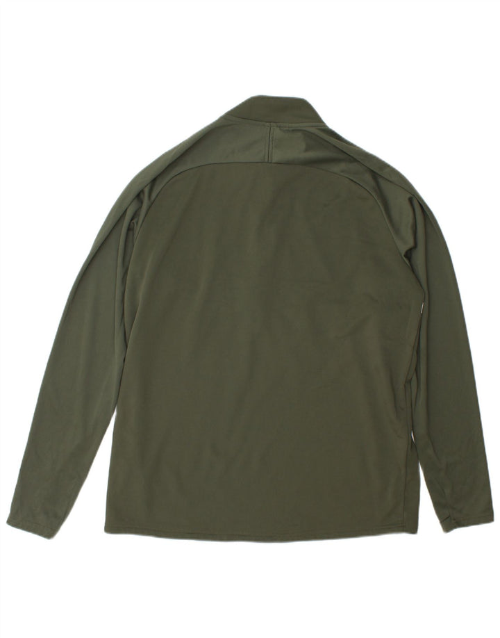 Pulôver masculino Nike Dri Fit com gola e zíper, top grande de poliéster verde