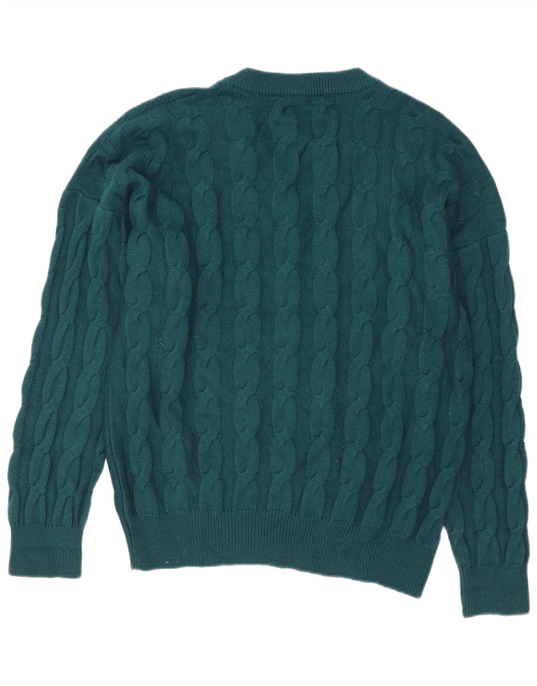 Suéter masculino Fila com decote em V IT 52 grande lã virgem verde