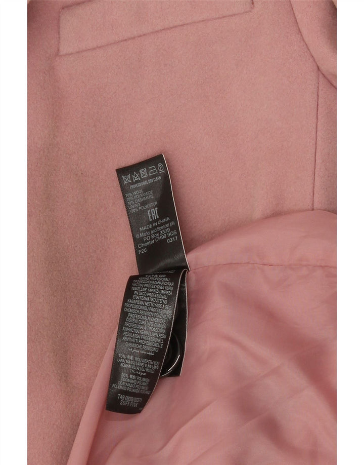 Sobretudo feminino Zara UK 12 lã rosa médio