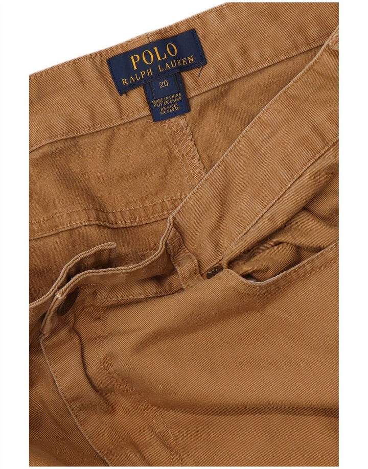 POLO RALPH LAUREN Meninos Calças Chino Slim Fit 15-16 Anos W32 L33 Marrom