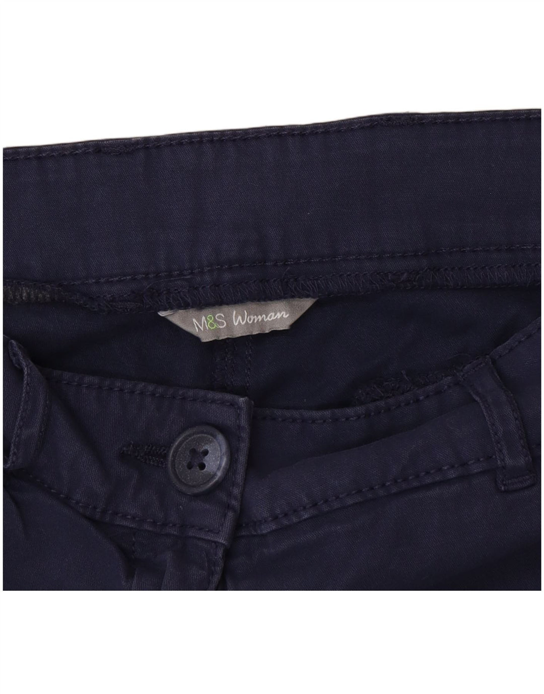 Calça Chino Feminina Marks & Spencer Slim W32 L27 Azul Marinho