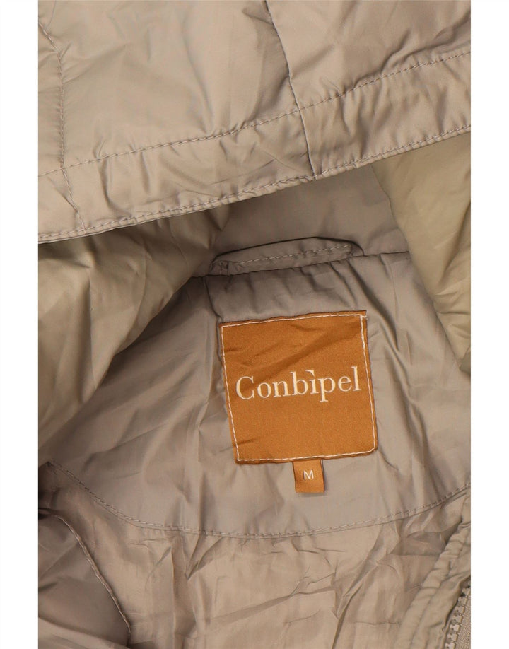 Jaqueta feminina acolchoada com capuz CONBIPEL UK 14 nylon cinza médio