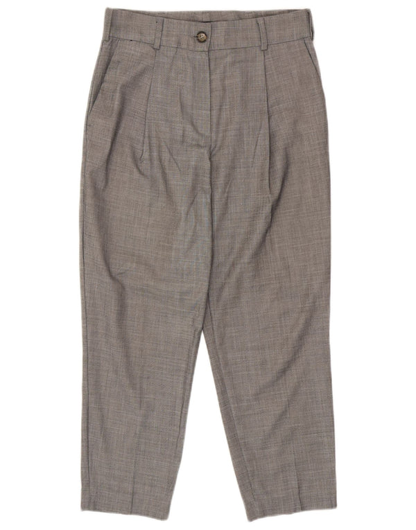 Calça feminina cortada de cintura alta Marks & Spencer Reino Unido 8 pequena W30 L25 cinza
