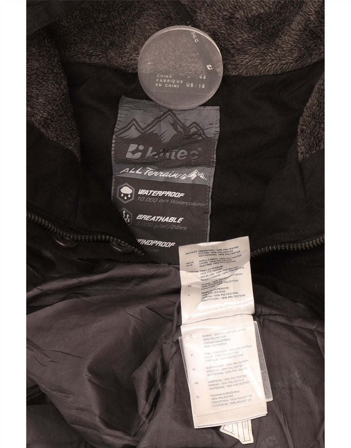 Casaco corta-vento feminino com capuz Killtec UK 16 grande poliéster preto