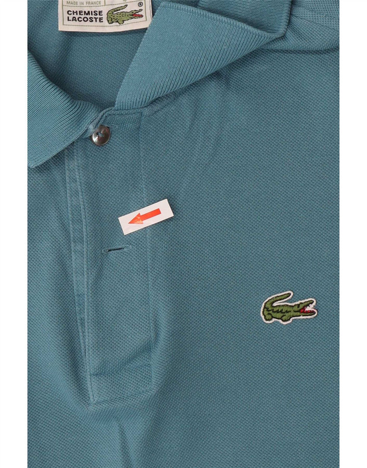 Camisa polo masculina Lacoste tamanho 4 algodão azul médio