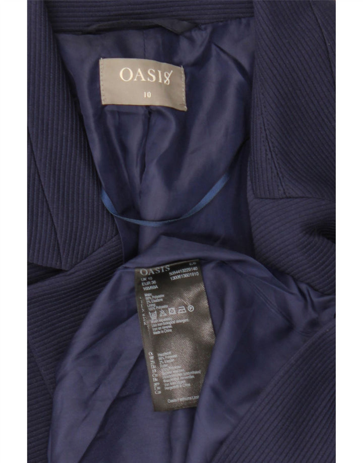 Jaqueta blazer aberta feminina Oasis UK 10 poliéster azul marinho pequeno