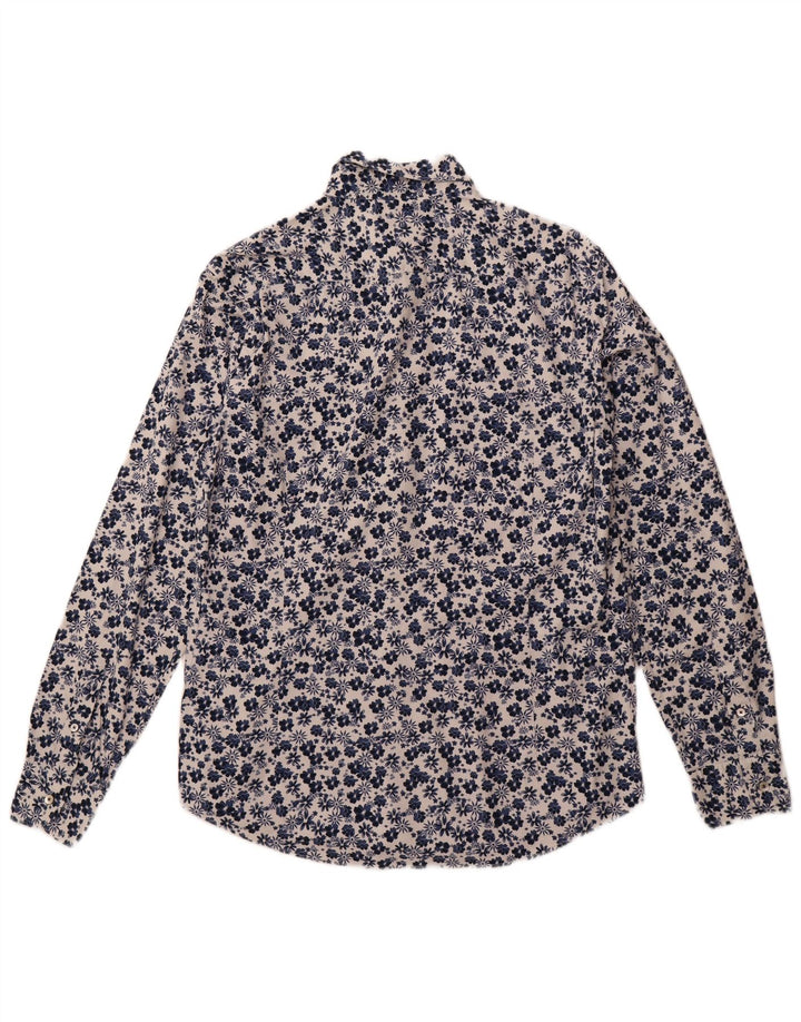 Camisa masculina Massimo Dutti grande azul marinho floral