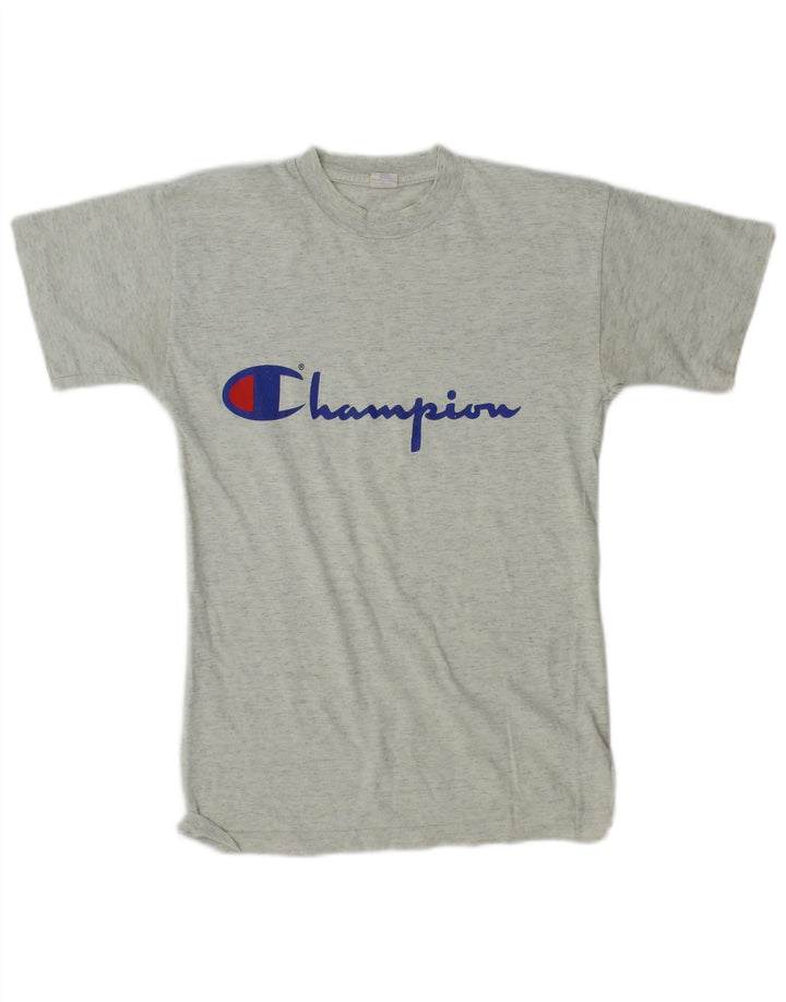 Camiseta gráfica CHAMPION Boys 11-12 anos grande algodão manchado cinza