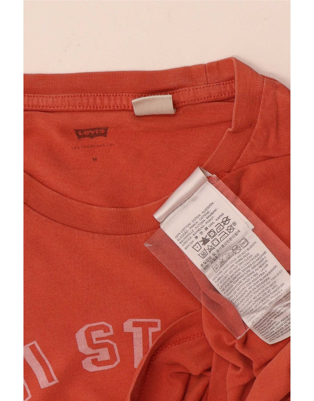 Camiseta gráfica masculina Levi's Top médio algodão laranja